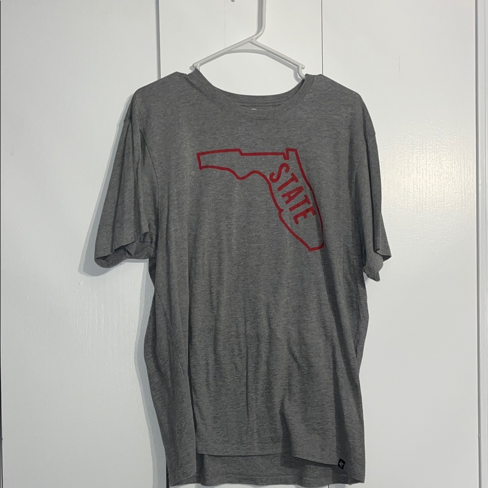 47 Brand Gray Tee with Red Florida Outline